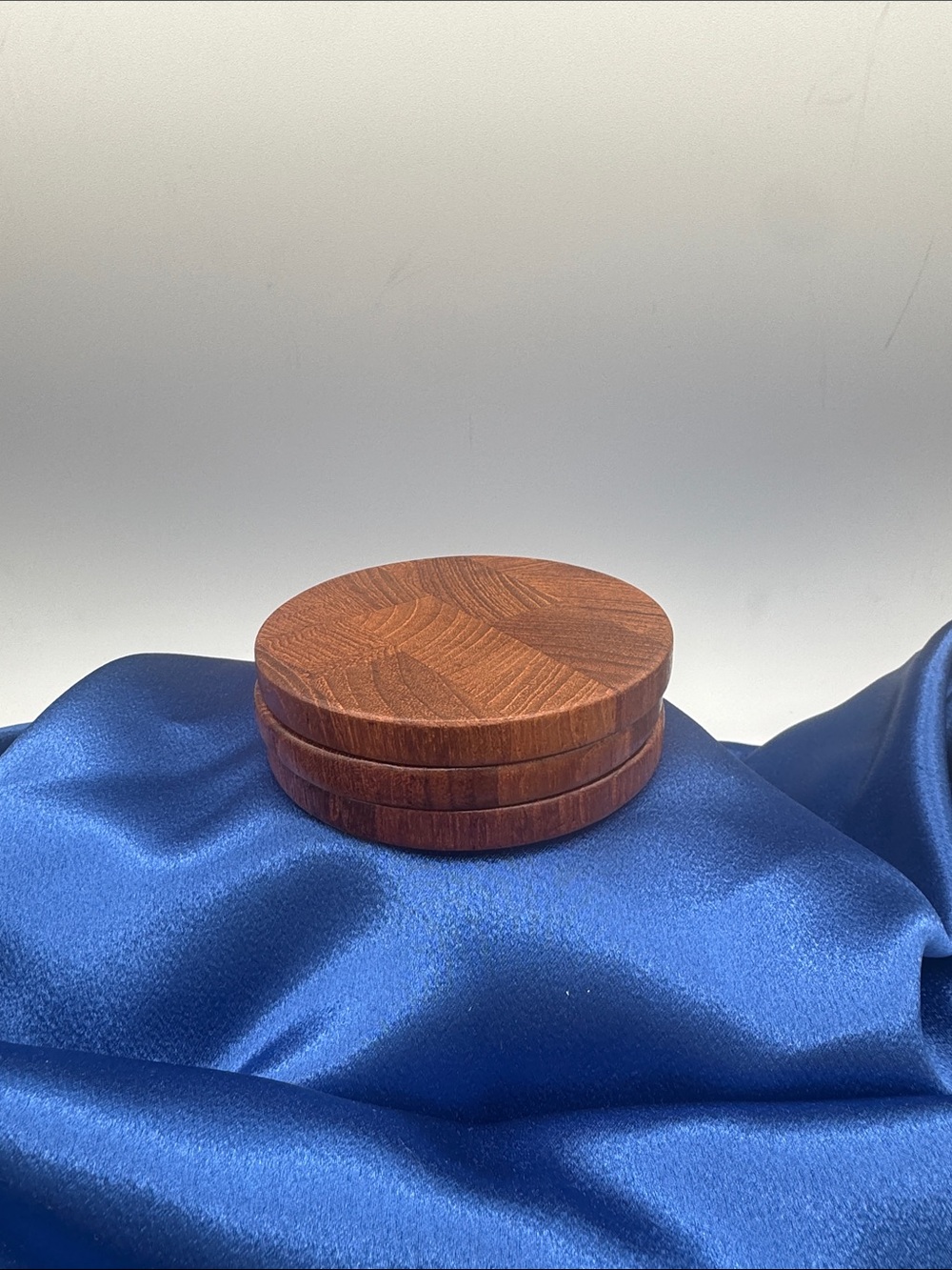 Dansk Round Teak Wooden Coasters - Brown
